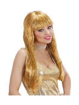Peluca Dorada Glamour con Purpurina.