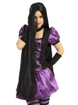 Peluca Extra Larga color Negra 100 cms