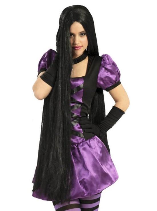 Peluca Extra Larga color Negra 100 cms