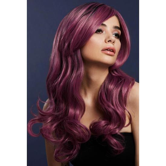 Peluca Fever Khloe, mezcla auténtica, Malva