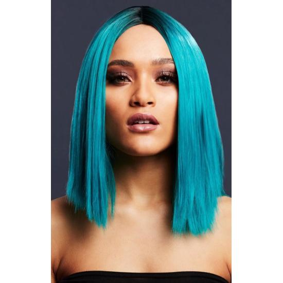 Peluca Fever Kylie, mezcla de dos tonos, Azul cerceta Peluca Fever Kylie, mezcla de dos tonos, Azul cerceta