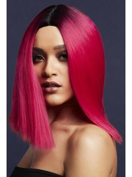 Peluca Fever Kylie, mezcla de dos tonos, Rosa magenta