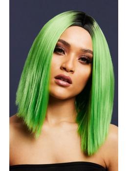 Peluca Fever Kylie, mezcla de dos tonos, Verde lima