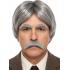 Peluca Gris con Bigote y Cejas para Disfraz de Época