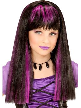 Peluca Halloween Violeta Niña