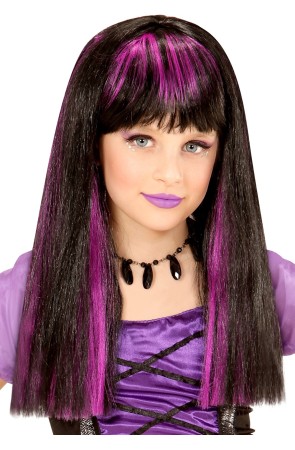 Peluca Halloween Violeta Niña