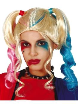 Peluca Harley Joker Económica.