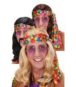 Peluca Hippie Flower Power para disfraces