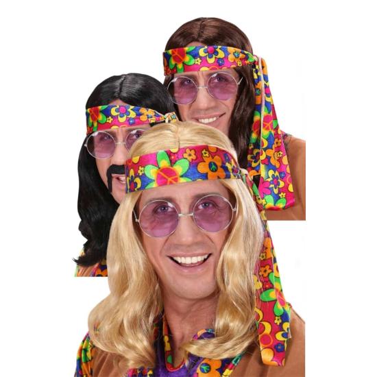 Peluca Hippie Flower Power para disfraces Peluca Hippie Flower Power para disfraces