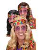 Peluca Hippie Flower Power para disfraces