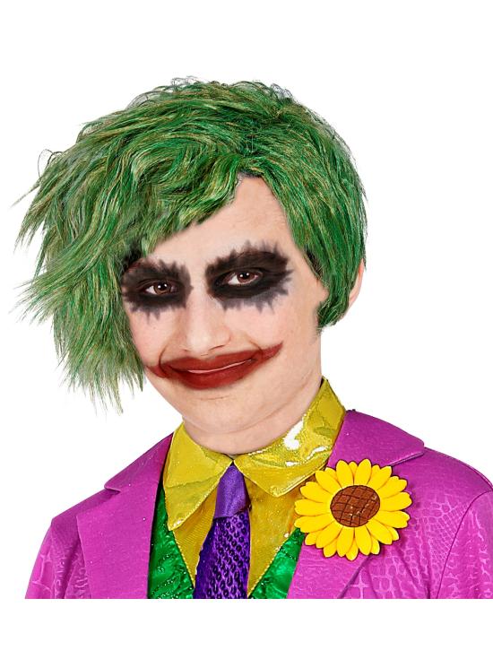 Peluca Infantil Verde Estilo Joker - Complemento para Disfraces de Batman