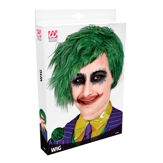 Peluca Infantil Verde Estilo Joker - Complemento para Disfraces de Batman
