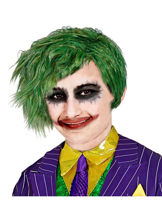 Peluca Infantil Verde Estilo Joker - Complemento para Disfraces de Batman