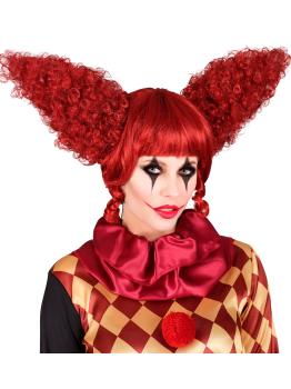 Peluca Killer Clown, roja, vintage, accesorio payaso de terror, disfraz Halloween
