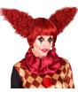 Peluca Killer Clown, roja, vintage, accesorio payaso de terror, disfraz Halloween