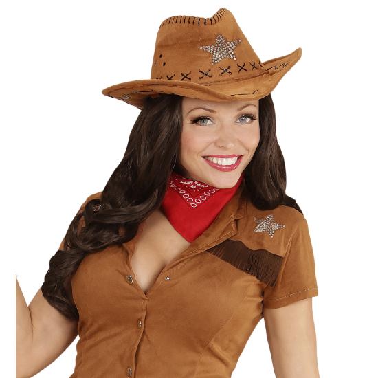 Peluca Larga Rizada Castaña