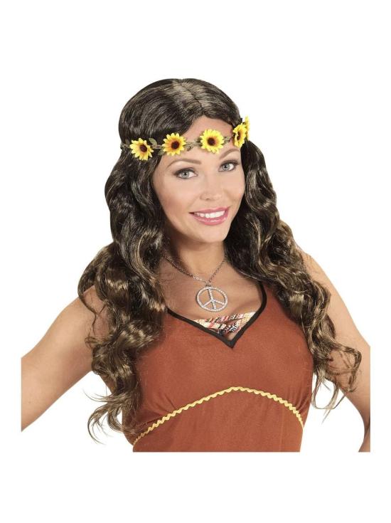 Peluca de Medieval o Hippie Castaña