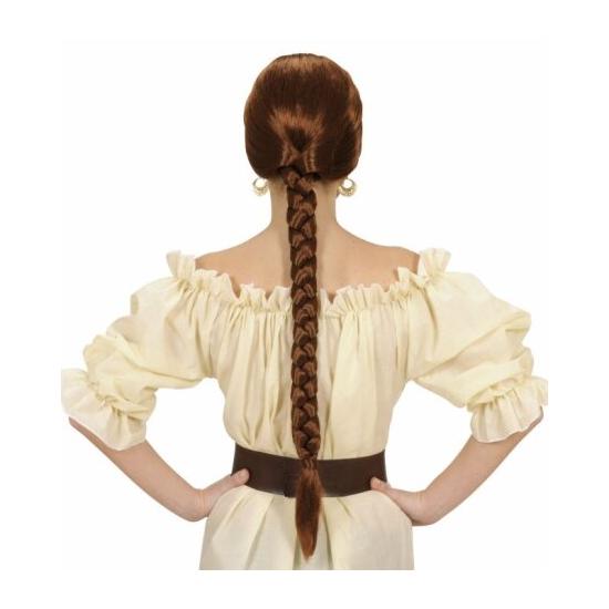 Peluca Medieval Coleta color Castaña