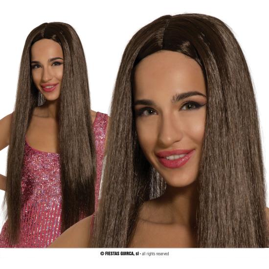 Peluca melena castaña larga Peluca melena castaña larga