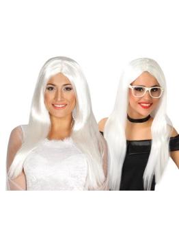Peluca melenas blancas fashion