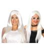 Peluca melenas blancas fashion