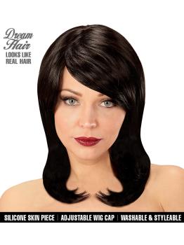 Peluca Morena de Media Melena con Flequillo Premium
