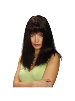 Peluca morena larga diva  .