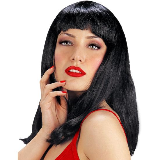 Peluca Morena Lisa con Flequillo estilo Peluca Morena Lisa con Flequillo estilo