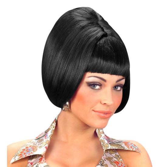 Peluca mujer años 70 color negra Peluca mujer años 70 color negra