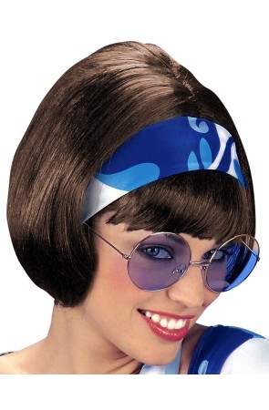 Peluca Mujer años 70 de color Castaña