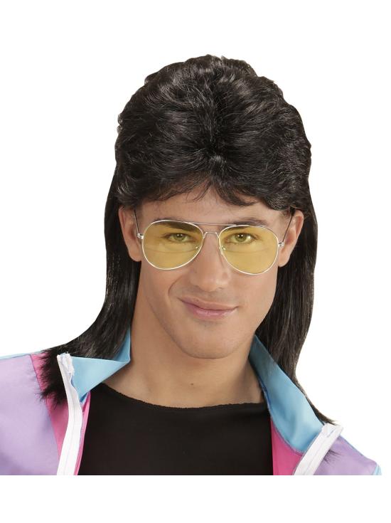 Peluca Mullet Años 80 con Gafas de sol
