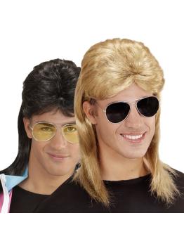 Peluca Mullet Años 80 con Gafas de sol