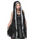 Peluca Negra y Blanca Halloween Extralarga