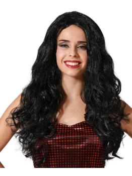 Peluca Ondulada Personajes Negra