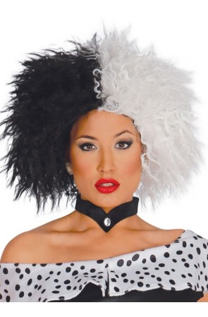 Peluca para disfraces de Cruella de Vill 101 Dálmatas