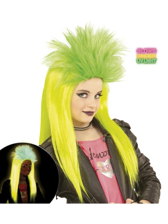 Peluca disfraz Punky Fluorescente