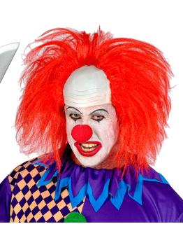 Peluca Payaso Calvo con Pelo Rojo - Disfraz de Circo y Payaso de Terror