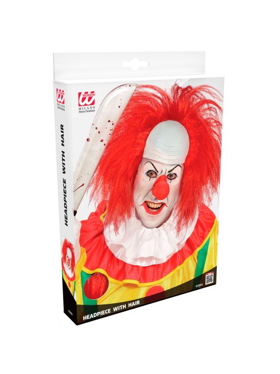 Peluca Payaso Calvo con Pelo Rojo - Disfraz de Circo y Payaso de Terror