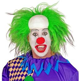 Peluca Payaso Calvo con Pelo Verde - Disfraz de Circo y Payaso de Terror