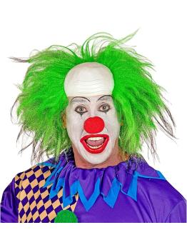 Peluca Payaso Calvo con Pelo Verde - Disfraz de Circo y Payaso de Terror