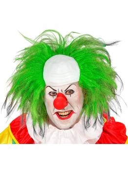 Peluca Payaso Calvo con Pelo Verde - Disfraz de Circo y Payaso de Terror