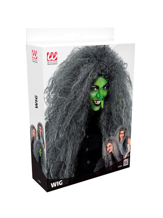 Peluca Peinado Gigante Gris: transforma tu look para Halloween o Carnaval
