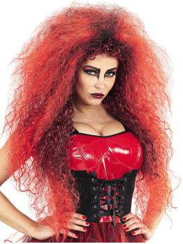 Peluca Peinado Gigante Roja: volumen extremo para un look infernal
