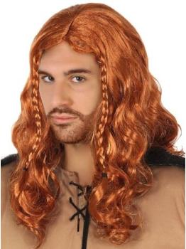 Peluca pelirroja Vikingo con Trenzas