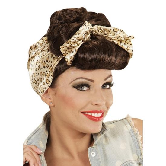 Peluca Pin Up castaña con Foulard Peluca Pin Up castaña con Foulard
