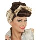 Peluca Pin Up castaña con Foulard