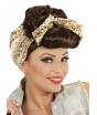 Peluca Pin Up castaña con Foulard