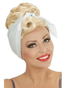 Peluca Pin Up Rubia con Foulard
