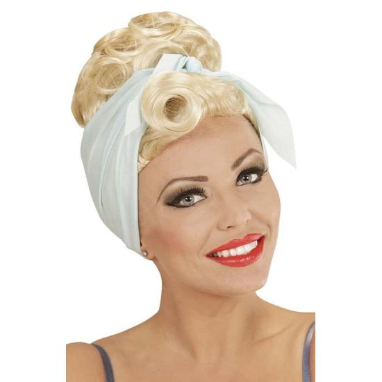 Peluca Pin Up Rubia con Foulard