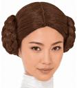 Peluca Princesa Leia Marrón con Moños Trenzados